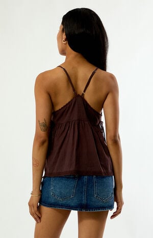 Ashlee Linen Embroidered Tank Top image number 3