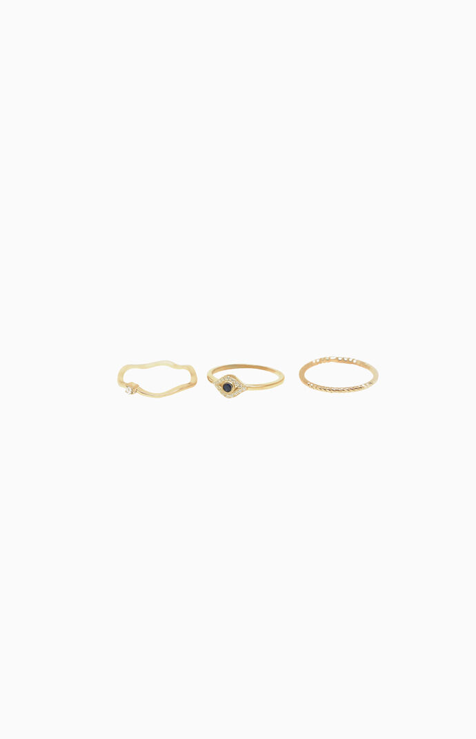 Dainty Crystal Trio Rings