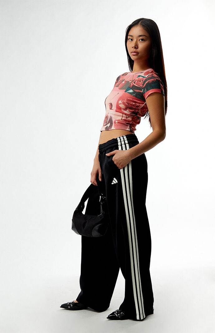 adidas Black Stadium 3 Stripes Track Pants | Pacsun