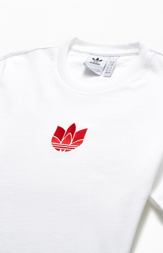 White & Red 3D Trefoil T-Shirt