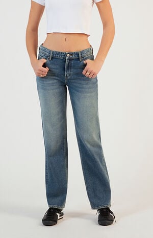Jordyn Low Rise Straight Leg Jeans Medium Indigo Tint image number 2