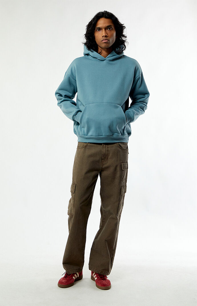Pacsun Blue Solid Pullover Hoodie