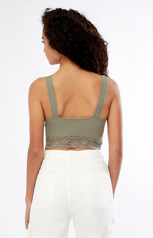 Seamless Lace Trim Tank Top image number 3