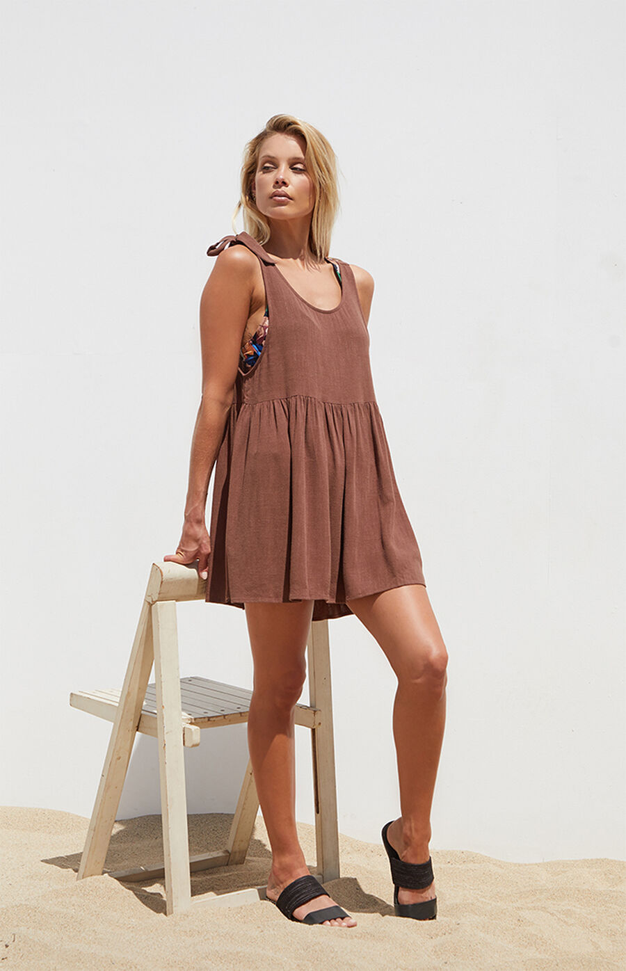 LA Hearts Tie Strap Babydoll Mini Dress PacSun