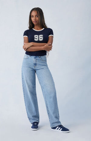 Eco Light Indigo Barrel Jeans image number 2
