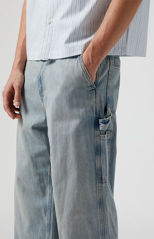 Light Indigo Slub Extreme Baggy Carpenter Jeans image number 5