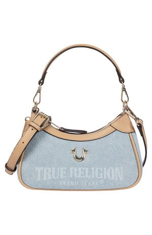 Blair Denim and Faux Leather Shoulder Bag image number 1