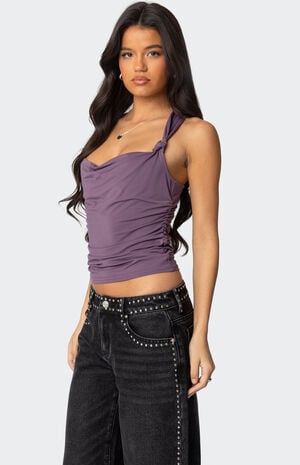 Liza Knotted Cowl Neck Top image number 2