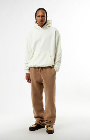 Cream Solid Hoodie image number 5