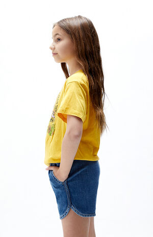 Medium Indigo Pull On Denim Shorts image number 3