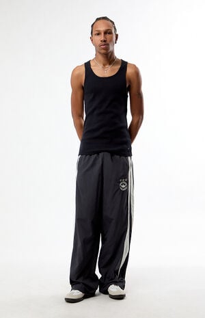 Black Script Ribbed Tank Top image number 4