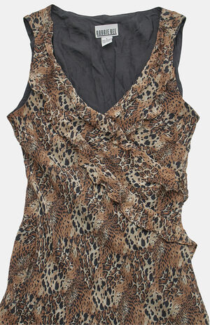 '90s Leopard Midi V-Neck Dress image number 3