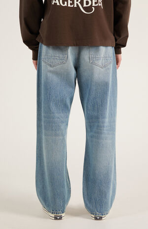 Dylan Ripped Knee Baggy Jeans Light Indigo image number 4