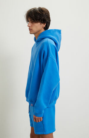 Blue Vintage Wash Heavyweight Fleece Hoodie image number 3