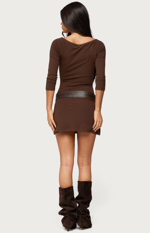 Jadey Boat Neck Mini Dress image number 3