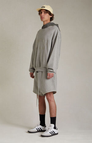 Dark Heather Oatmeal Ink Nylon Fleece Hoodie