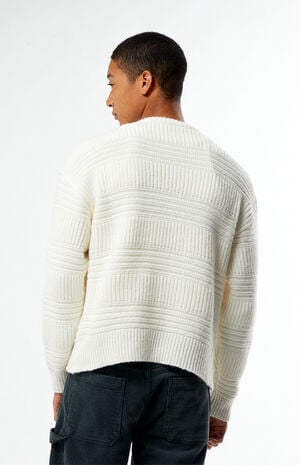 Cream Allan Jacquard Crew Neck Sweater image number 4