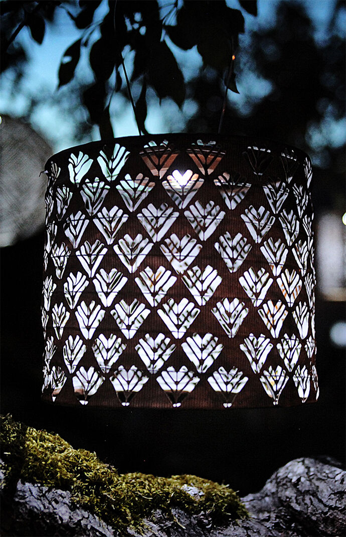 Copper Rust Drum Solar Lantern