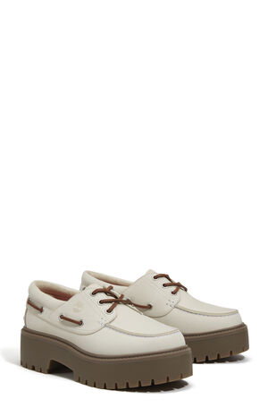 Women's Natural Nubuck Stone Street Boat Shoes image number 4