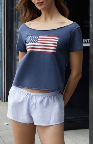 Light Blue Mary Pajama Boxer Shorts image number 3