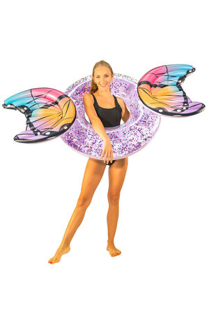 Inflatable 40" Glitter Butterfly Pool Tube image number 4