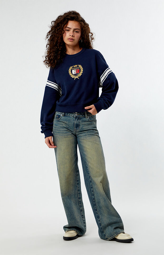 Tommy jeans crest crew neck sweatshirt cheap