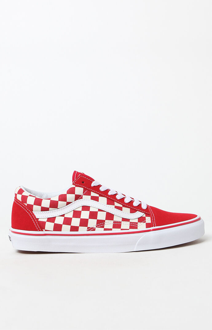 vans shoes checkerboard red