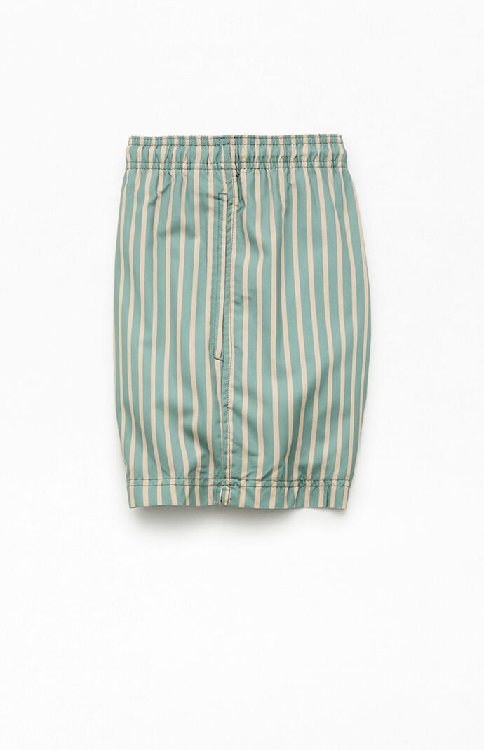 Pacsun Moss Striped 4.5" Swim Trunks