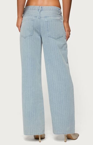 Pinstripe Low Rise Jeans image number 3