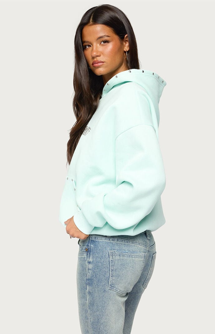 Edikted Rockstar Studded Fleece Hoodie