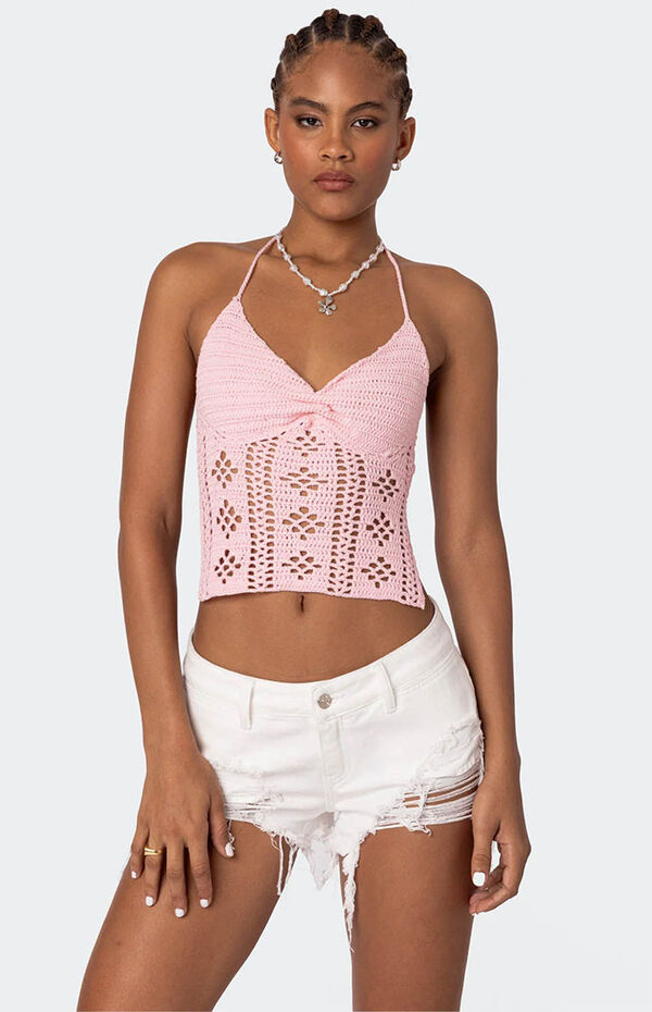 Edikted Jada Open Back Crochet Top PacSun