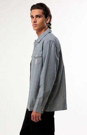Striped Long Sleeve Worker Shirt image number 3