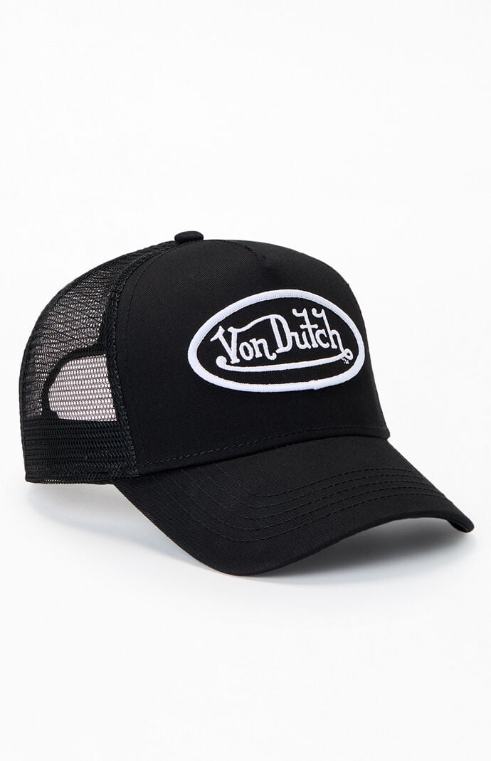 Von Dutch Black Staple Trucker Hat