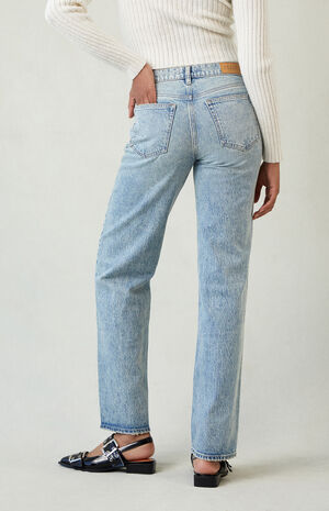 Jordyn Low Rise Straight Leg Jeans Stretch Acid Light Blue image number 4