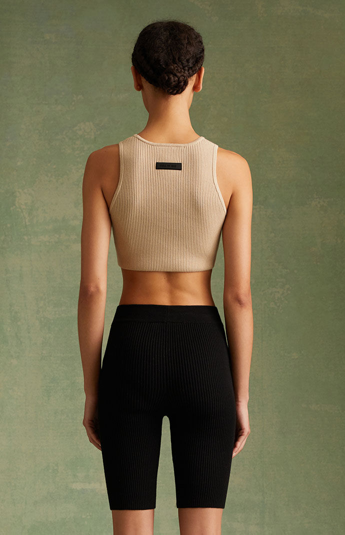 【FOG Essentials】Women's Black Sweater Knit Biker Shorts FOG ESSENTIALS WOMEN'S BIKER SHORT
