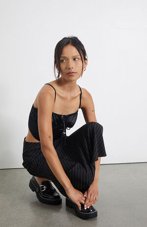 Tie Front Satin Corset Top image number 1