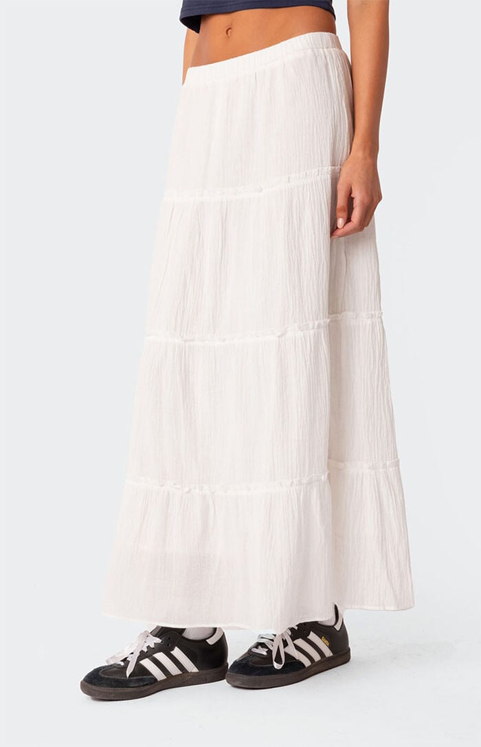 Re-Edition Julieta Cotton Tiered Maxi Skirt