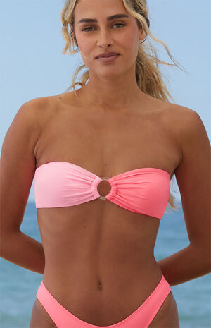 Pink Ring Front Bandeau Bikini Top image number 2
