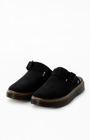 Women's Black Carlson Suede Slingback Mules image number 2