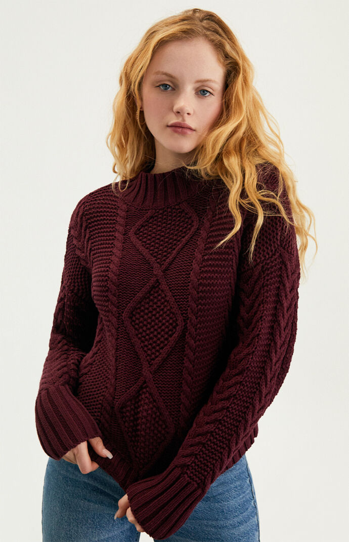 Kai Cable Mock Neck Sweater