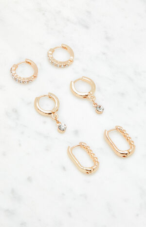 3 Pack Mini Hoop Earrings image number 2