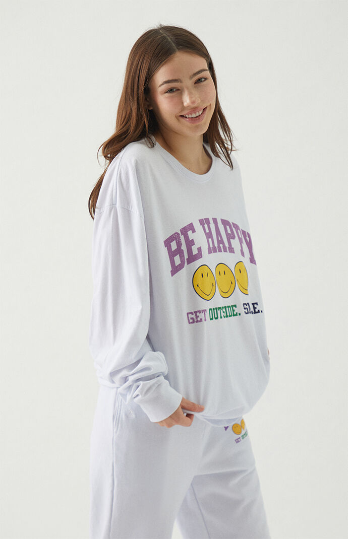 Be Happy Long Sleeve Recycled T-Shirt