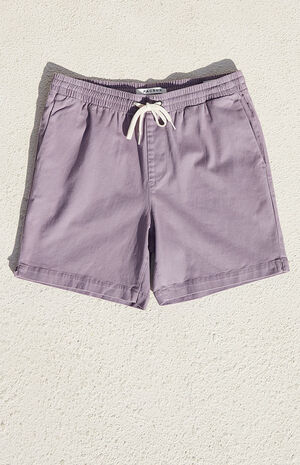 Purple Twill Volley Shorts image number 1