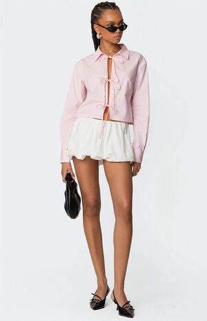 Melrose Tie Front Collared Top image number 5