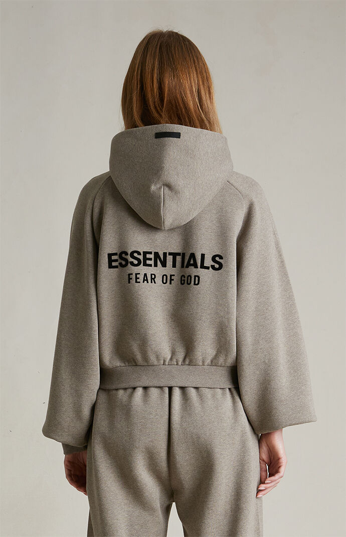 Fear of God Essentials Women's Heather Grey Fleece Cropped