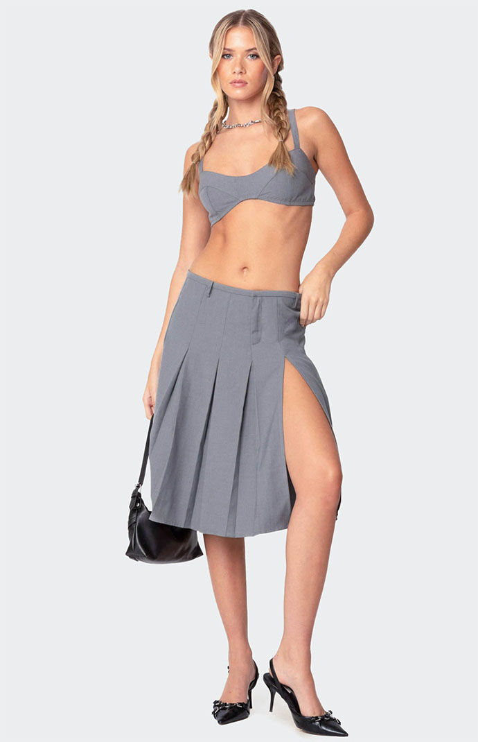 Edikted Ethel Side Slit Pleated Mini Skirt | PacSun