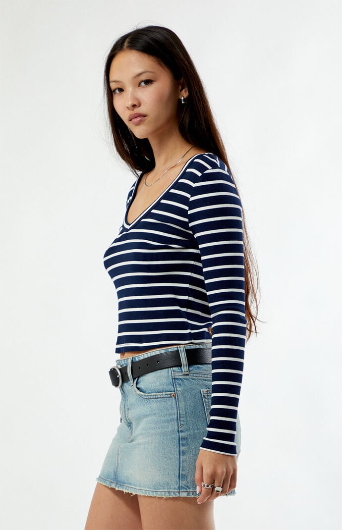 Your Favorite Kylie V-Neck Ribbed Long Sleeve Top