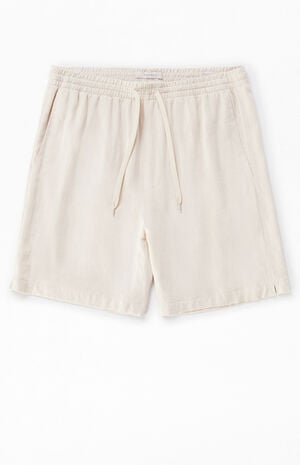 Cream Russel Linen Volley Shorts