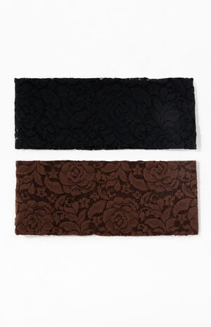2 Pack Rose Lace Headbands image number 1