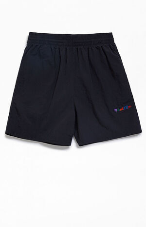 Mitchell & Ness Black Branded Nylon Shorts